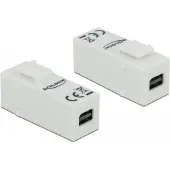 DeLOCK 86387, Flach, Weiß, Mini DisplayPort, Mini DisplayPort, Weiblich, Weiblich