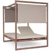 Bizzotto Gartendaybed Konnor aus Aluminium, modern gepolstert, verstellbare Rückenlehne, beige Barin