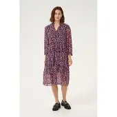 Kaffe Midikleid "Damen Kleid KAsilja", Damen, Gr. 36, N-Gr, bunt (sun, dried brush print), Obermaterial: 100% Polyester PES., Kleider Midikleid