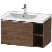 Duravit D-Neo Waschtischunterbau wandhängend, 784x440x452mm, 1 Auszug, 1 offenes Fach seitlich rechts, mit Griff Edelstahl gebürstet, DE4258070210000