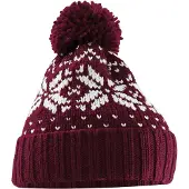 Beechfield - "Snowstar" Mütze für Herren/Damen Unisex (Burgunderrot/Weiß)