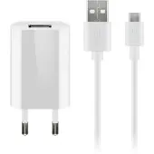 Goobay Micro USB-Ladeset 1 A, Netzteil mit Micro USB Kabel 1m (Weiß)
