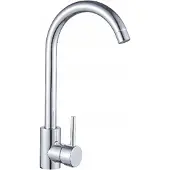 Invena Küchenarmatur Einhebel hoch, schwenkbarer Auslauf, Chrom, Edelstahl SS304
