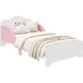 AIYAPLAY Kinderbett, 140x70 cm Kleinkindbett mit Rausfallschutz, Lattenrost Rosa
