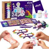 Okto Art Set Light Selbsthärtende Plastilin Weiß Pastelle Gläser 20024