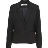 Pulz Jeans Blusenblazer "Blazer PZBINDY", Damen, Gr. 36, schwarz (schwarz beauty), Obermaterial: 53% Baumwolle CO. 44% Polyester PES. 3% Elasthan EL., Blazer Blusenblazer