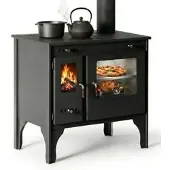 Prometey Küchenofen Holzherd R ECO INOX mit Edelstahlbackofen, rechte Version