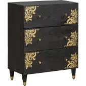 vidaXL Sideboard Schwarz 60 x 33 x 75 cm Massivholz Mango