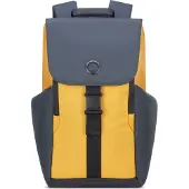 Delsey PARIS Freizeitrucksack Rucksack mit Laptopfach Securflap Backpack 20,78L Yellow gelb blau