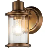 QUOIZEL Nordische Industrie-Wandleuchte Riggs Steel Antique Brass 1 Light E14