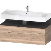 Duravit Qatego Waschtischunterbau, 1 Auszug und 1 Schublade, 1190x470x590mm, Nische Graphit Supermatt, QA4396080550010