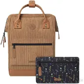 Cabaia Freizeitrucksack Rucksack mit Laptopfach Adventurer Recycled Velvet Backpack 18L Dubai hellbraun
