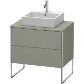Duravit XSquare Konsolenwaschtischunterbau freistehend, 2 Auszüge, 800x778x548mm, XS492009292, Farbe: Steingrau Seidenmatt Lack