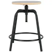 Jan Kurtz Hocker PARIS Schwarz - höhenverstellbar mit Rundfußstütze