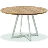 Niehoff Milan Gartentisch Ø125cm Aluminium/Teak Sand G260-062-125
