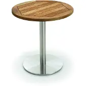 Niehoff - Runder Garten-Bistrotisch - Teak Teak geölt Edelstahl gebürstet Durchmesser: 125 cm