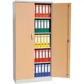 Proregal Aktenschrank Beetle 4 Fachböden HxBxT 195 x 92 x 42 cm Grau & Buche
