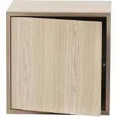 Muuto - Stacked System Regalmodul mit Tür, medium / Eiche