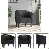 The Living Store Clubsessel Schwarz Kunstleder