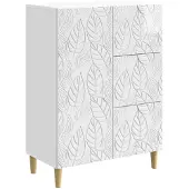 vidaXL Sideboard Hochglanz Weiß 66 x 34,5 x 90 cm Holzwerkstoff