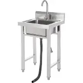 OEM Gewerbliche Spüle, langlebiger Edelstahl, benutzerfreundliches Design, Silber