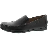 Geox Mokassin "U SIRON A", Herren, Gr. 41, Leder Textil, schwarz, Schuhe Mokassin, Loafer, Business Schuh, Autofahrer Schuhe mit Ziernaht