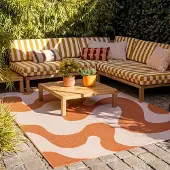 FRAAI In- & Outdoor Teppich - Summer Swirl Terracotta 80x150 cm
