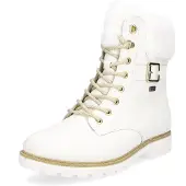 Remonte Winterboots "Elisabeth Hurley-Collection", Damen, Gr. 36, Lammfell, weiß, Leder, Textil, Schuhe Winterboots, Schnürboots, Outdoorschuh, Schnürstiefelette mit Zierschnalle, Topseller