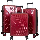 Monopol Kofferset Bergamo Hartschale 3teilige Trolleyset mit 4 Rollen Reisekofferset 3er Set L+M+S rot