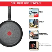 Tefal H05607, Rund, Wok-/Bratpfanne, Grau, Titan, Aluminium, Thermo-Punkt