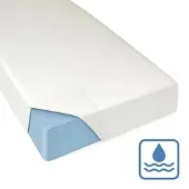 TRAUMSCHLAF wasserdichtes, abwischbares Spannbetttuch mit Jerseyflügel 120x200 cm - weiß