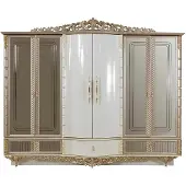 AEA Kleiderschrank Schlafzimmer Sechstüriger Schrank Holz Schlafzimmer