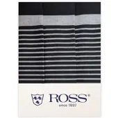 Ross 3er Pack Zwirn Halbleinen Geschirrtücher Streifenfond 50x70 cm | schwarz - schwarz
