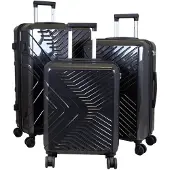 Monopol Kofferset Bergamo Hartschale 3teilige Trolleyset mit 4 Rollen Reisekofferset 3er Set L+M+S schwarz