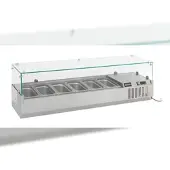 Chefgastro Aufsatzvitrine Albon | 1/3 GNx6 | HxBxT 43,5x140x39,5cm + Geschirrtuch