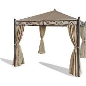 Grasekamp Garten-Pavillon ROM 3x3m mit 2 Seitenteil Sets geschlossen und mit Moskito Netz Party-Zelt Terrassen-Dach