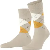 Burlington Manchester Socken Kariert Ecru 4850