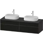 Duravit Zencha Konsolenwaschtischunterbau, 1600x550mm, 2 Auszüge, 2 Schubkästen, 2 Ausschnitte, ZE4825, ZE4825B63800000, Farbe: Front: Schwarz Linienstruktur (Glas)/Korpus: Graphit supermatt