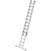 Proregal Stufen-Schiebeleiter 2-teilig mit nivello-Traverse 1x14 + 1x10 Stufen
