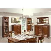 AEA Wohnzimmer Set Holzmöbel Wohnzimmer Eckvitrine Komplett Kommode Einrichtung 5tlg