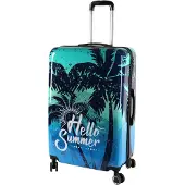 H4L Reisekoffer Koffer Hartschalenkoffer Reisetrolley Blau Größe L 77x50x29cm