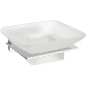 Bemeta Quadratische Wandseifenschale aus Zink und Glas NIKI 11 x10 x4 cm