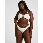 Hunkemoller Hoch geschnittener Bikinihose Crinkle Weiß