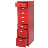Proregal Rollcontainer Housten 110x28x41cm 8 Schubladen Rot