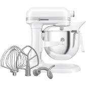 KitchenAid 5KSM70JPXEWH, Standmixer, Grau, Edelstahl, Weiß, Schlagen, Kneten, Mixen, 1,1 m, 6,6 l, Leiter, Scrollleiste