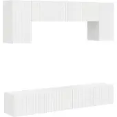vidaXL TV-Schrankset Wandmontiert 4 pcs Weiß Holzwerkstoff