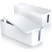 Bearware Kabelbox, Kabelmanagement Box mit Gummifüßen, Kabelaufbewahrungsbox, dezente Optik / Ladebox