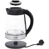 Adler AD 1285, 1,7 l, 2200 W, Schwarz, Stahl, Transparent, Glas, Stahl, Regelbare Temperatur, Wasserstandsanzeige