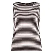 Zero Shirttop "Basic Shirt mit U-Boot-Ausschnitt", Damen, Gr. 38, braun (braun, weiß), Obermaterial: 47% Modal CMD. 47% Baumwolle CO. 6% Elasthan EL., Tops Shirttop