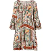 Apricot Minikleid "Patchwork Minikleid" mit Smokdetails